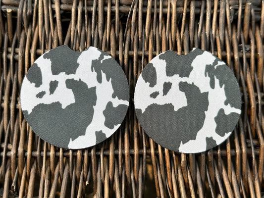 Cow Print Car Coasters