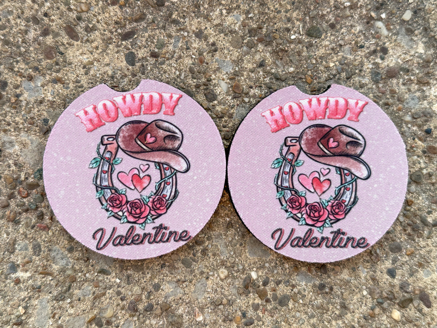 Howdy Valentine Car Coasters