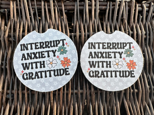 Interrupt Anxiety Car Coasters