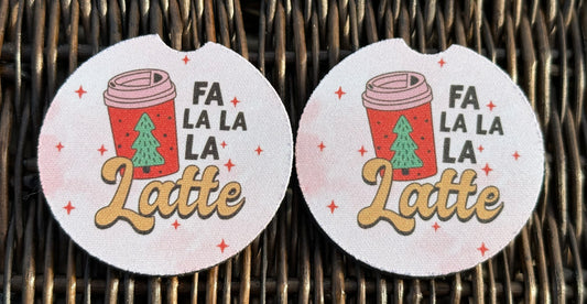 Fa La La La Latte Car Coasters
