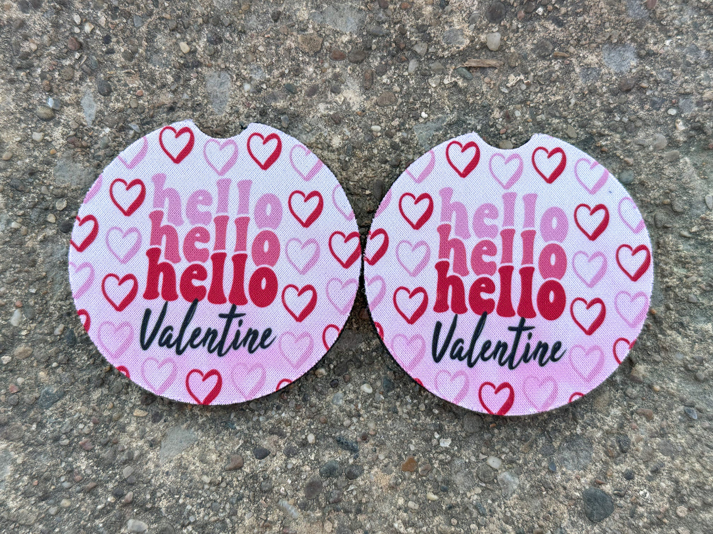 Hello Valentine Car Coasters