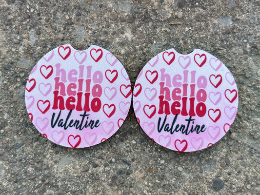Hello Valentine Car Coasters