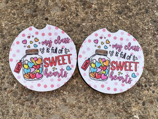 My Class Is Full Of Sweet Hearts Car Coasters