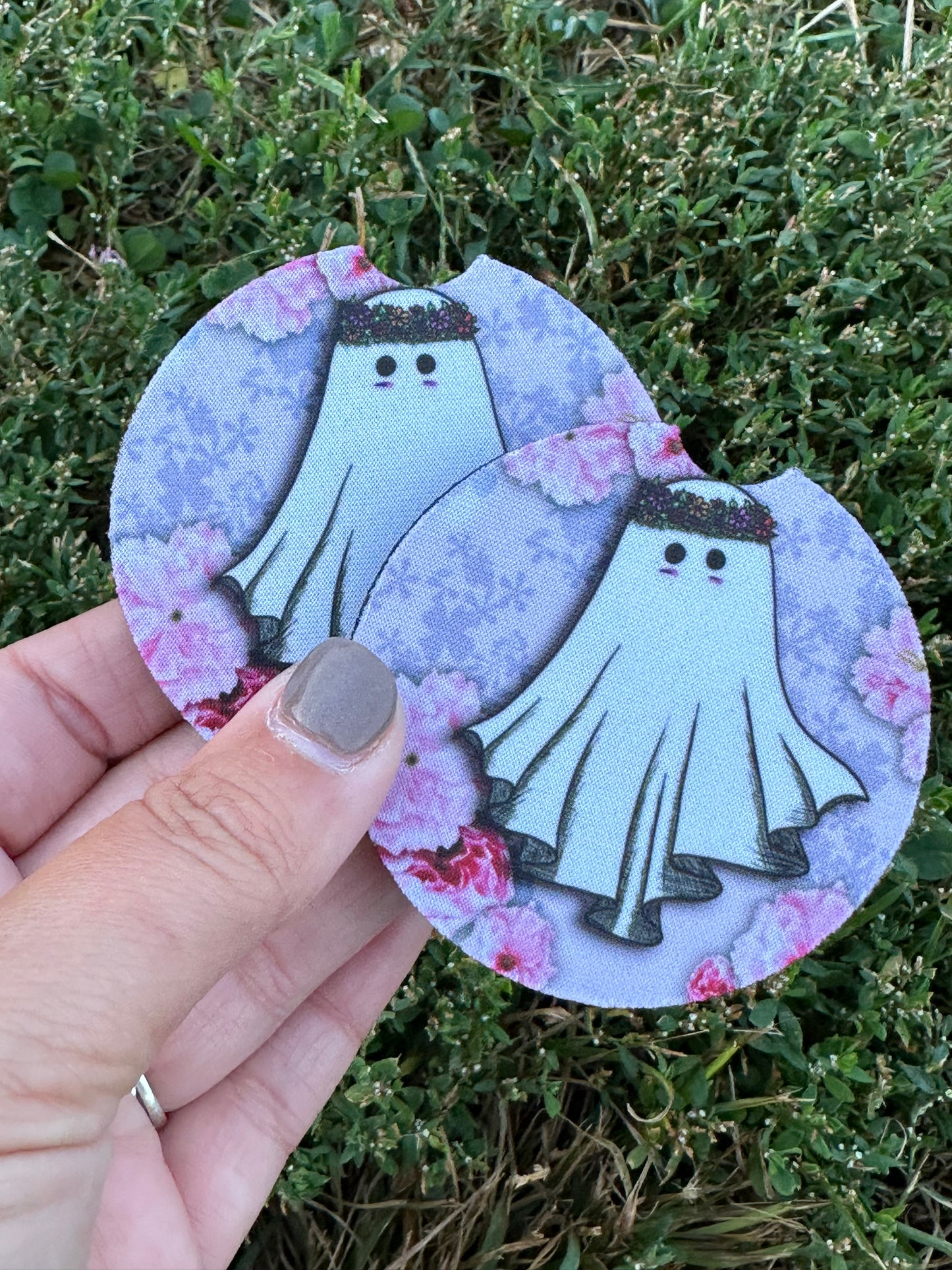 Floral Ghost Car Coasters