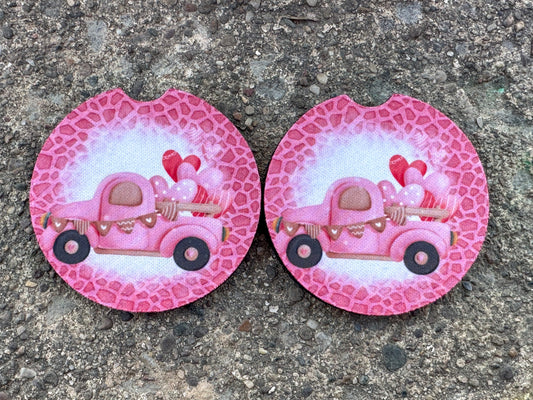 Pink Truck Car Coasters