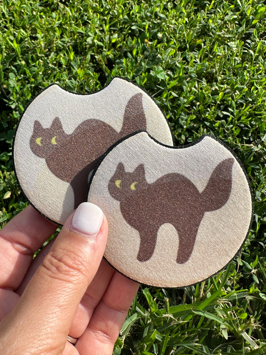 Black Cat Sugar Cookie Car Coasters