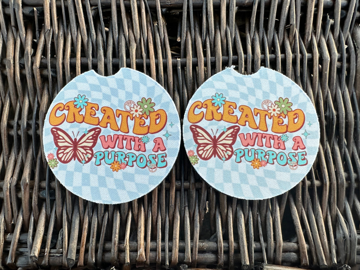 Created With A Purpose Car Coasters