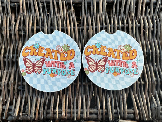 Created With A Purpose Car Coasters