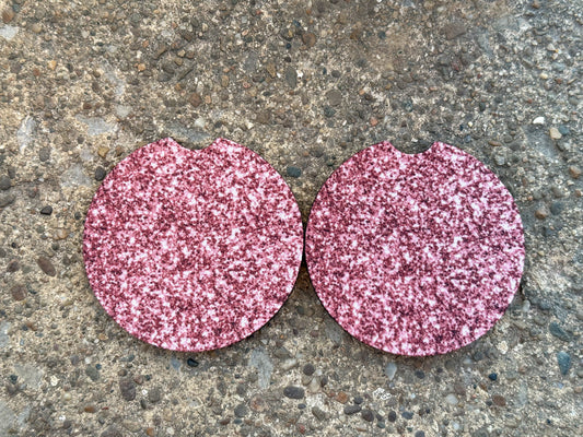 Pink Glitter Car Coasters