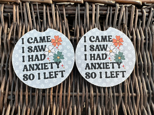 I Came I Saw Car Coasters