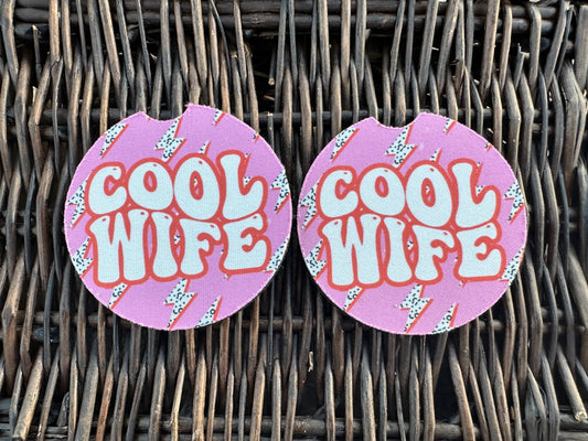 Cool Wife Car Coasters
