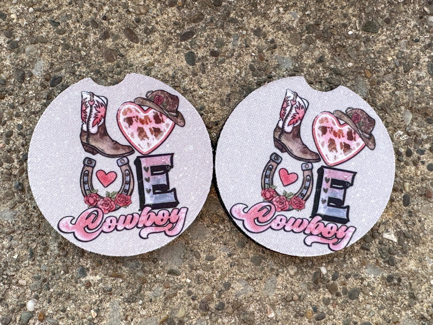 Love Cowboy Car Coasters