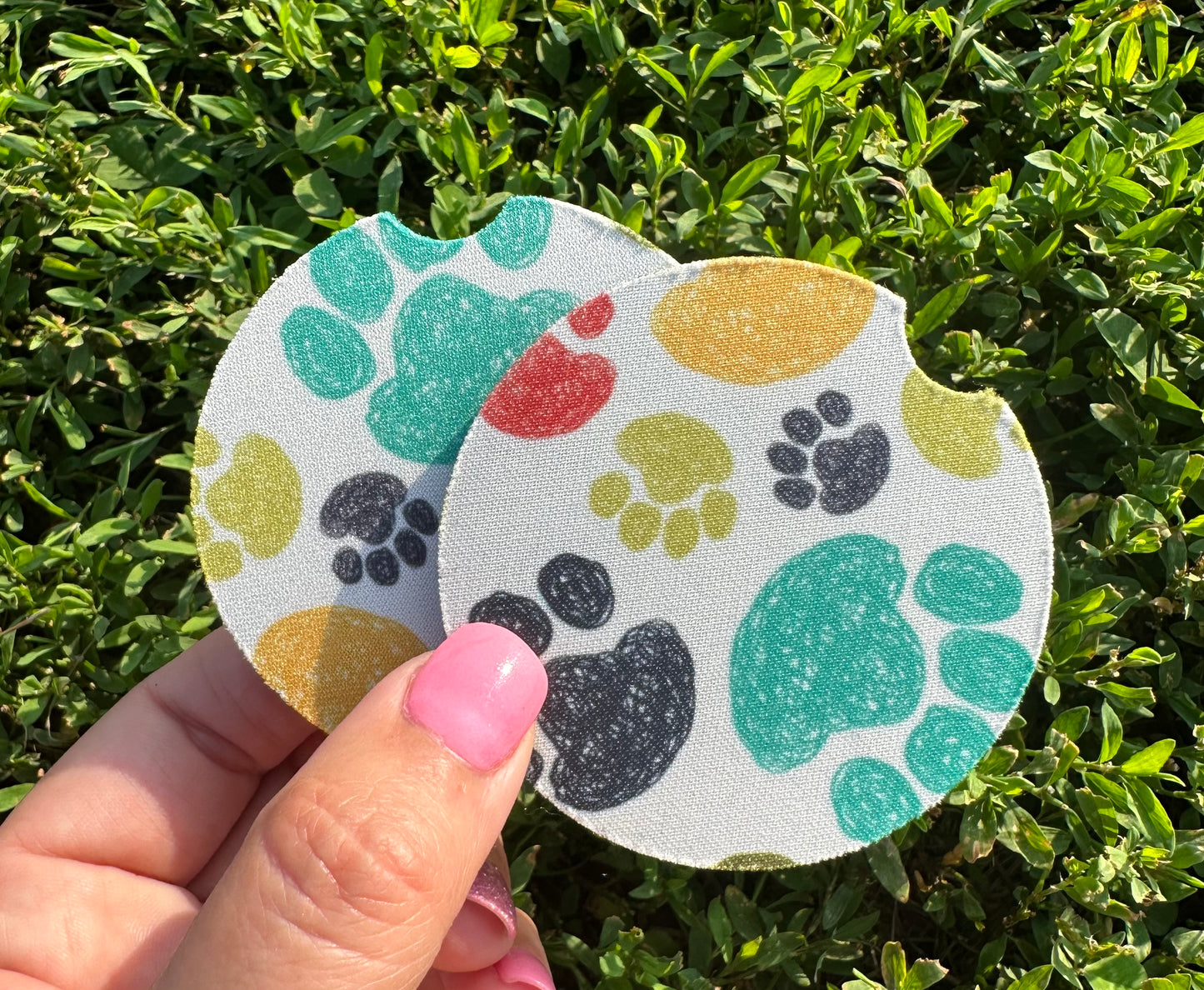 Paw Print Car Coasters
