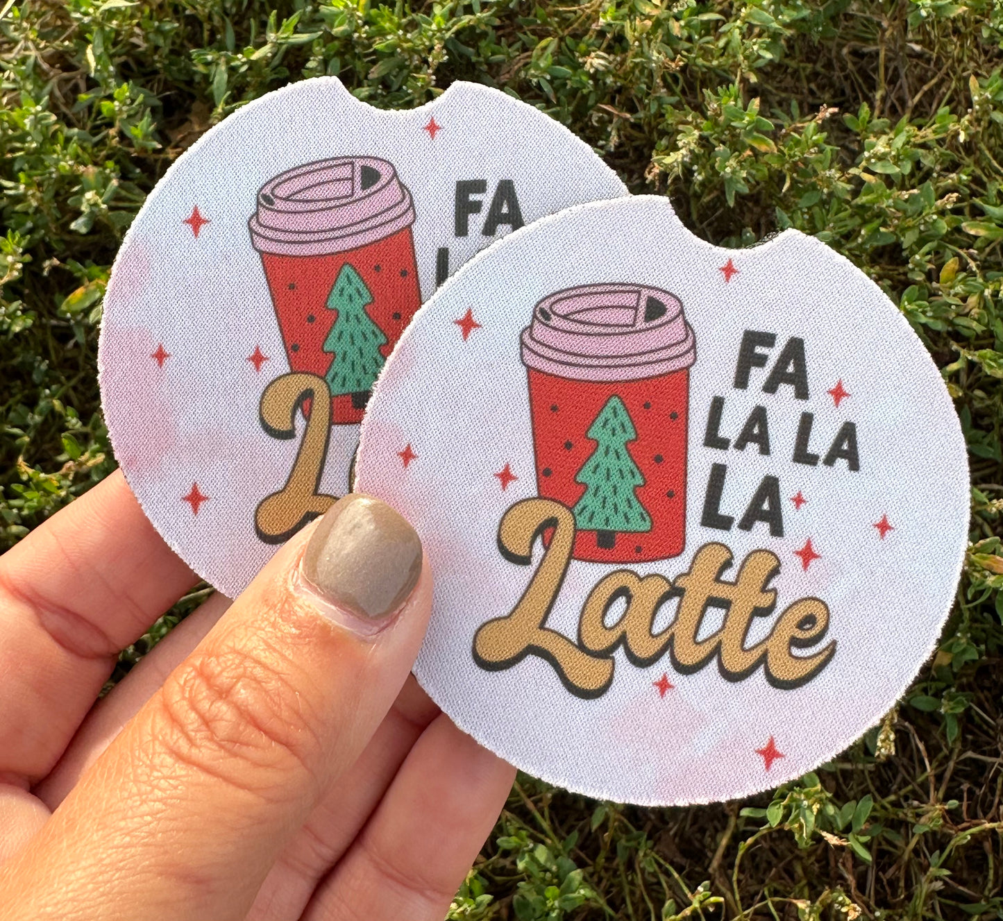 Fa La La La Latte Car Coasters