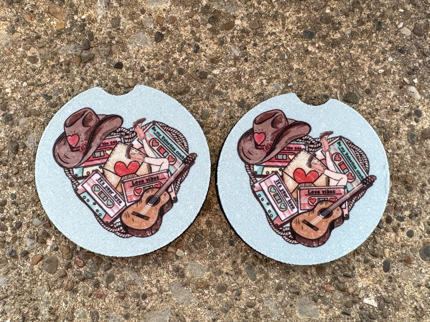 Country Valentine Car Coasters