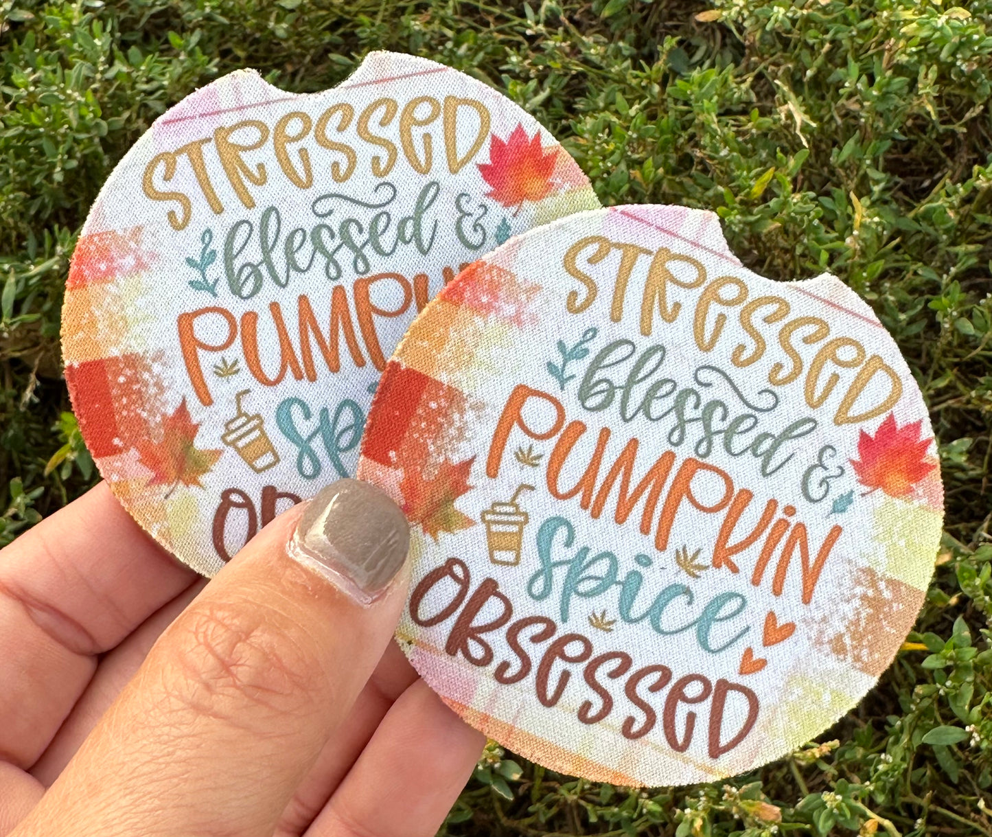 Pumpkin Spice Obsessed Car Coasters
