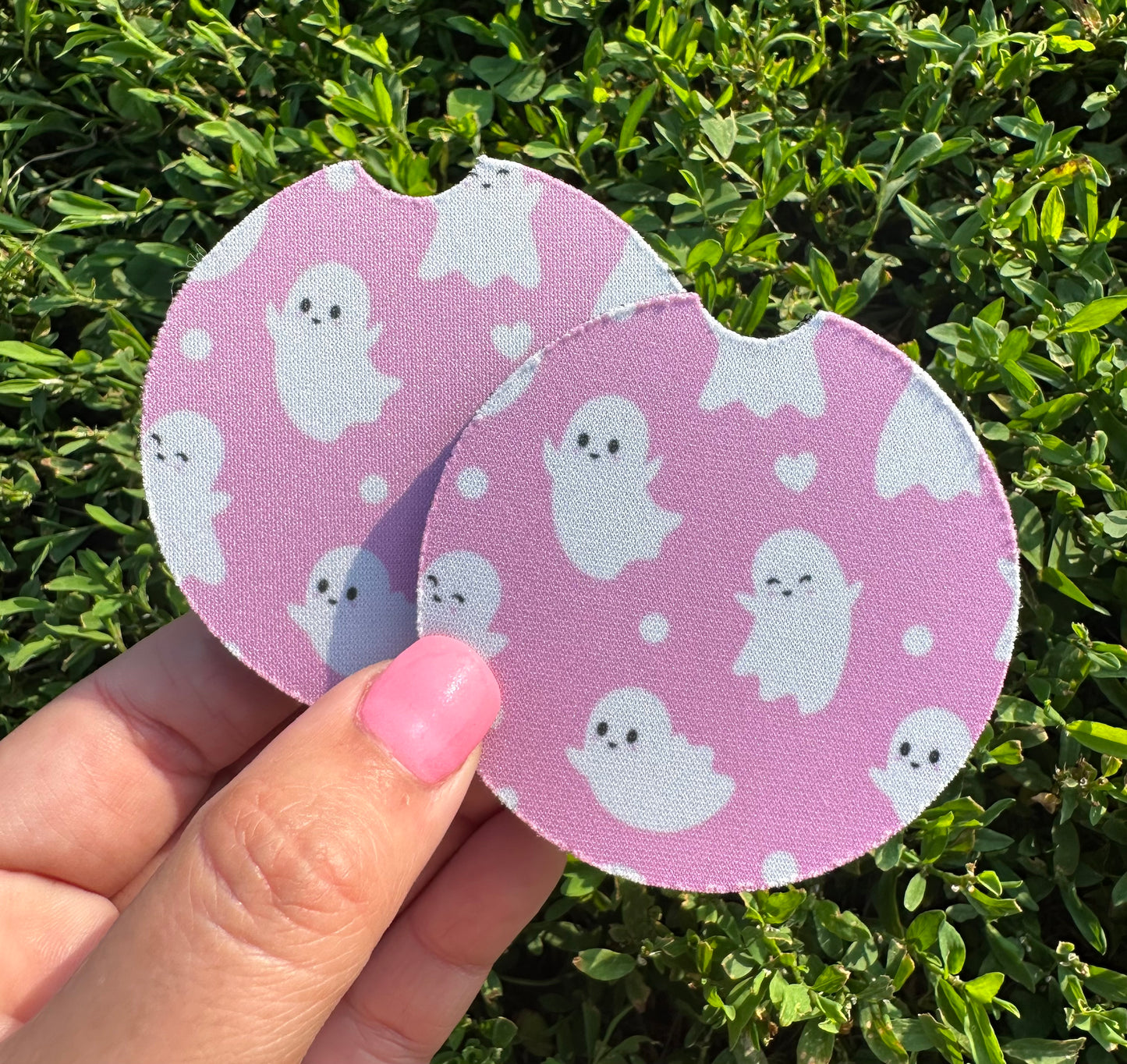 Pink Ghost Car Coasters