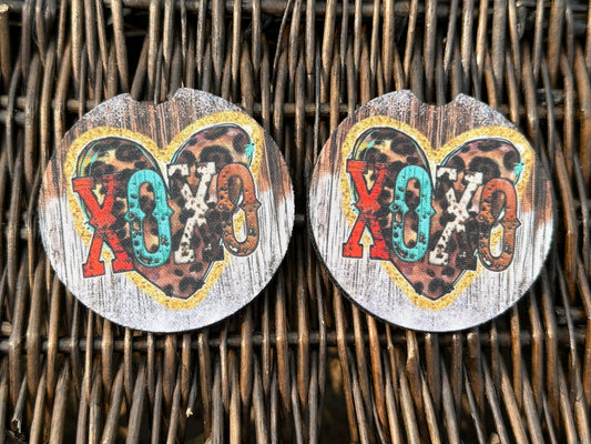 XOXO Heart Car Coasters