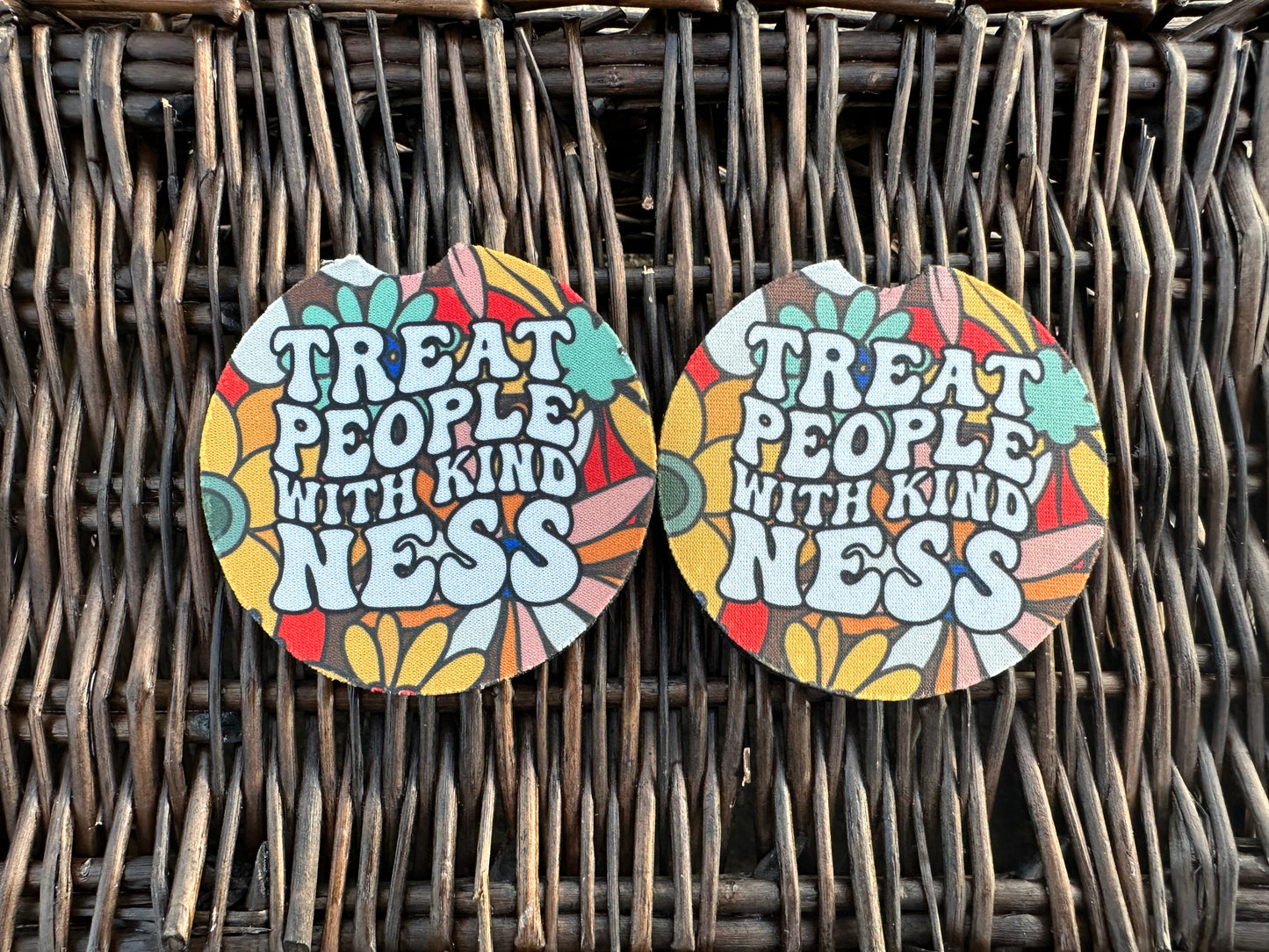 Treat People With Kindness Car Coasters