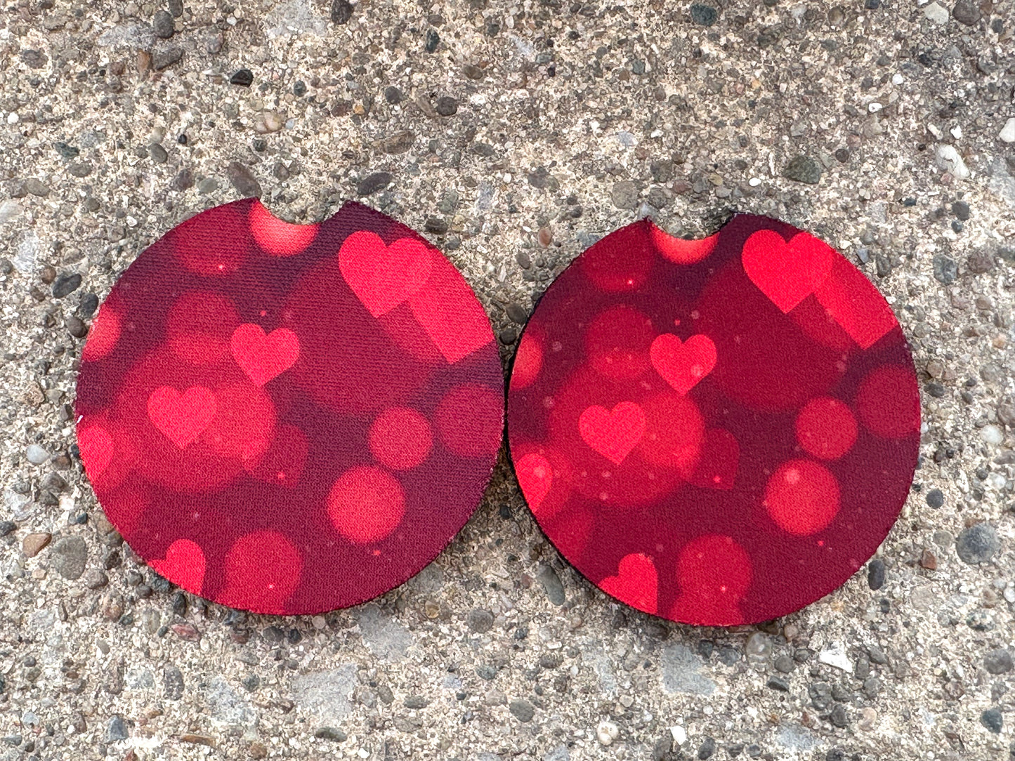 Valentine Shimmer Hearts Car Coasters