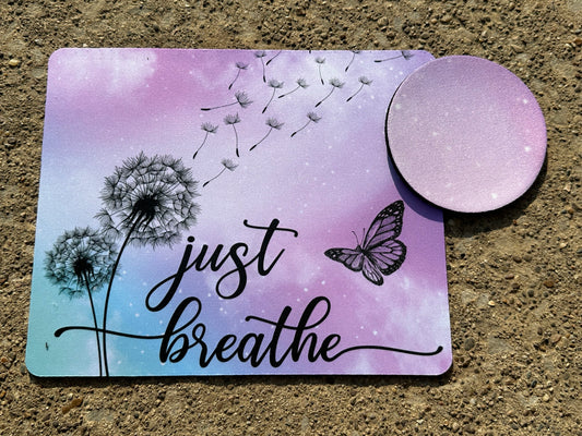 Just Breathe Mouse Pad & Coaster Set
