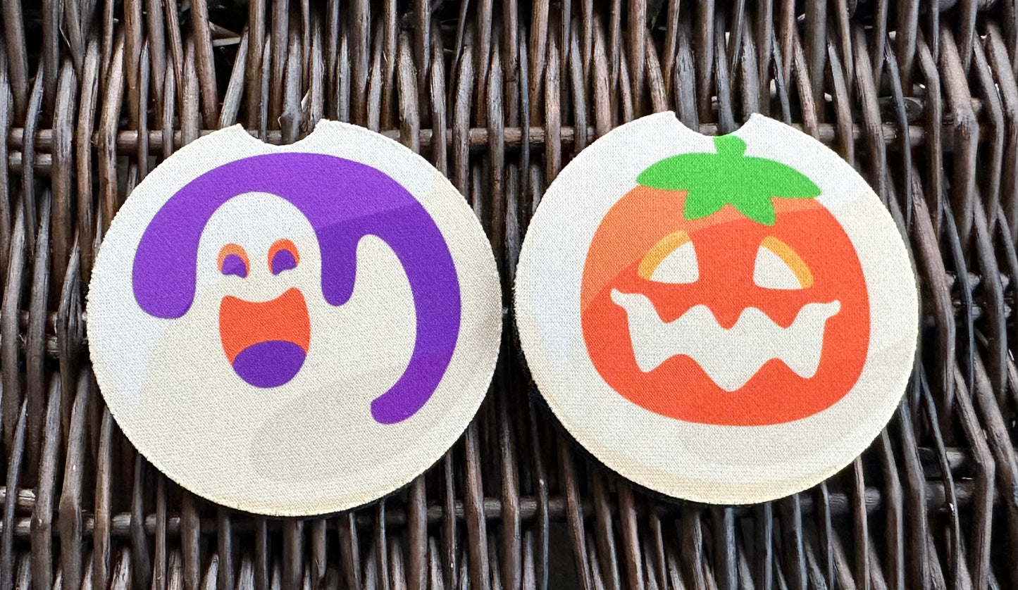 Pumpkin & Ghost Sugar Cookie Car Coasters