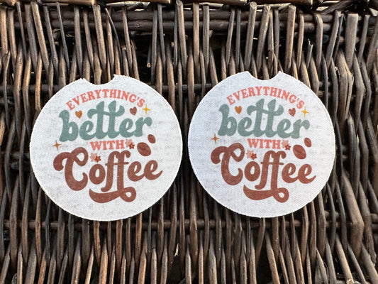 Everything’s Better With Coffee Car Coasters