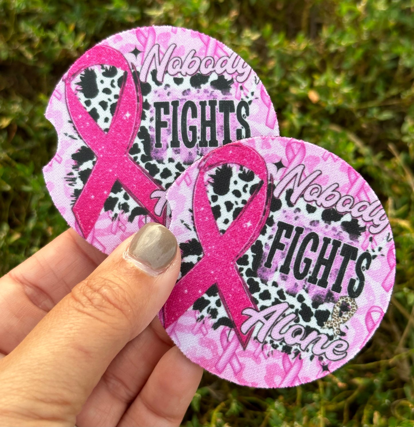 Nobody Fights Alone Car Coasters