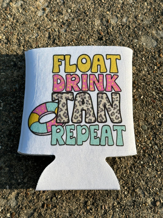 Float Drink Tan Repeat Koozie