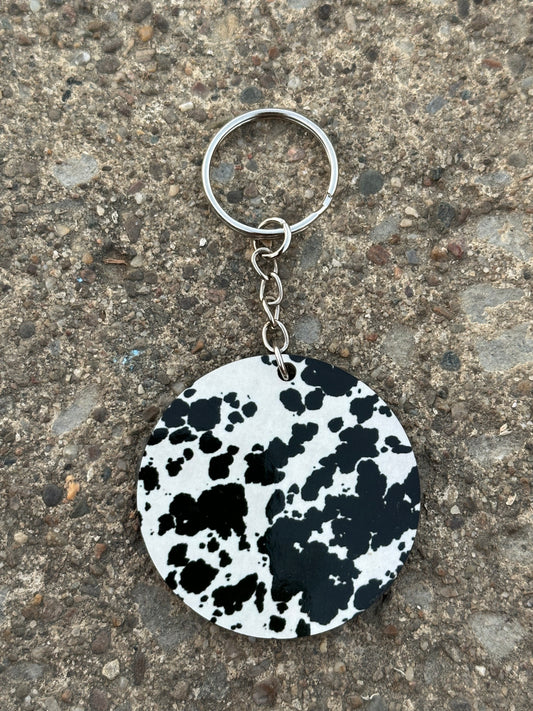 Cow Print Keychain