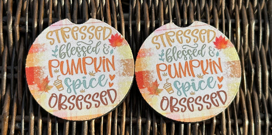 Pumpkin Spice Obsessed Car Coasters