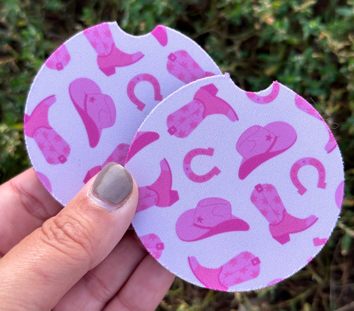 Pink Cowgirl Car Coasters