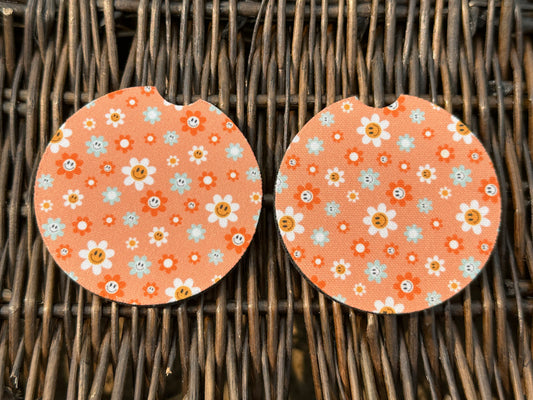 Orange Retro Car Coasters