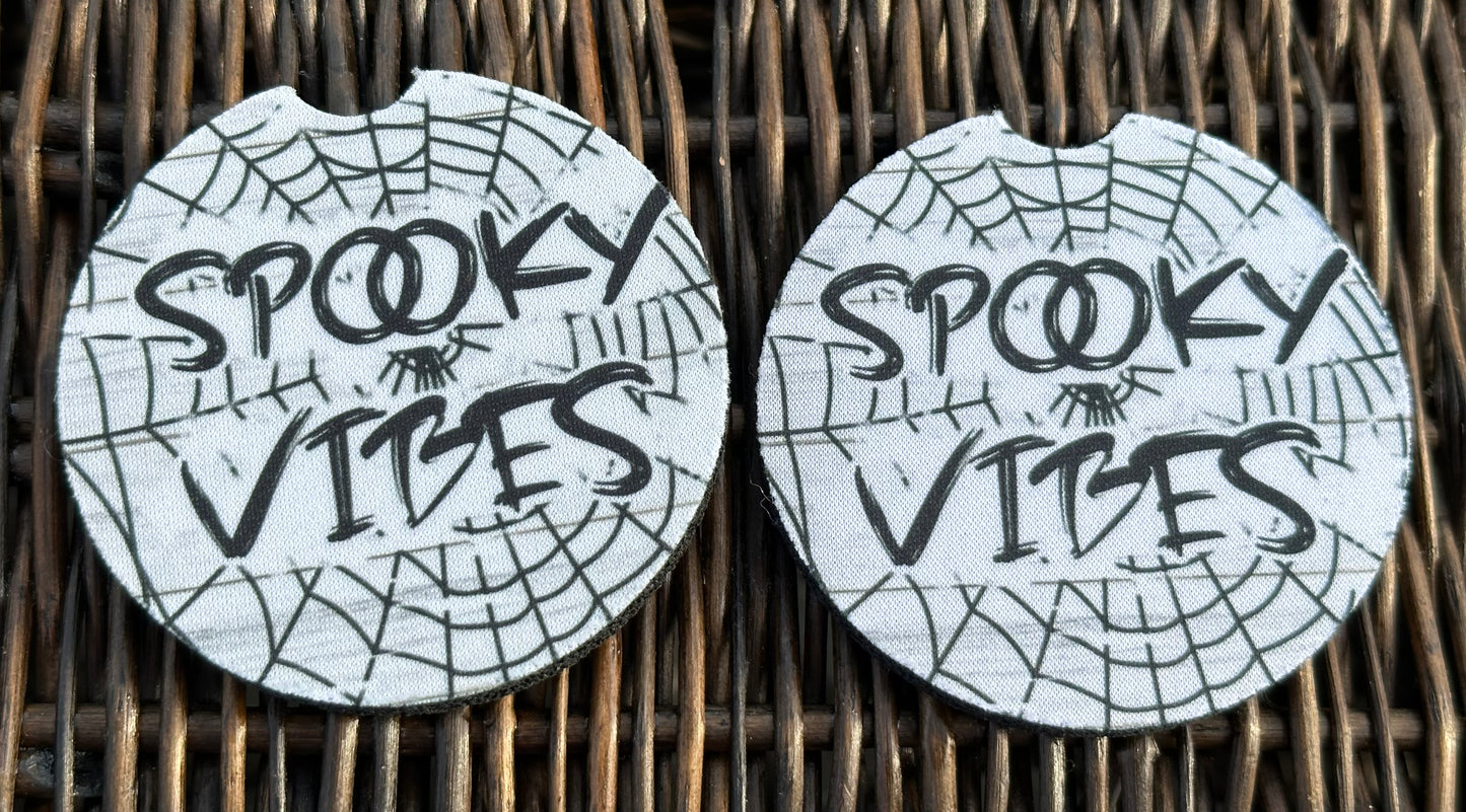 Spooky Vibes Car Coasters