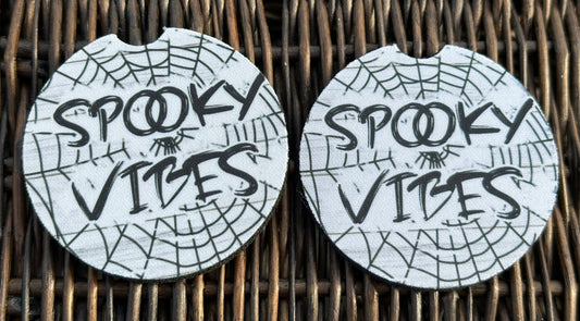 Spooky Vibes Car Coasters