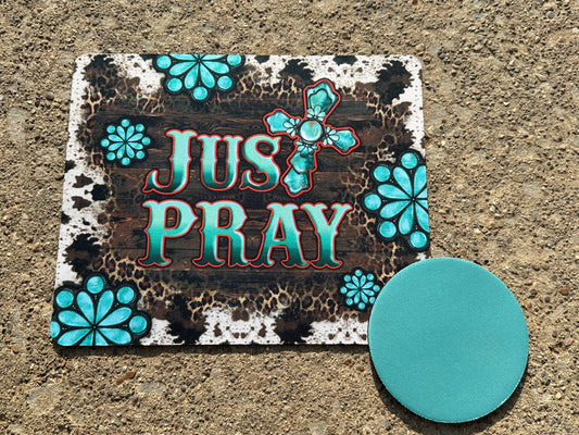 Just Pray Mouse Pad & Coaster Set