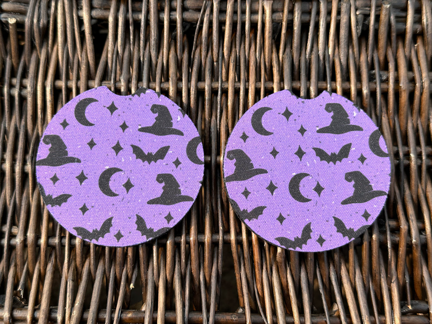 Purple Witch Hat Car Coasters