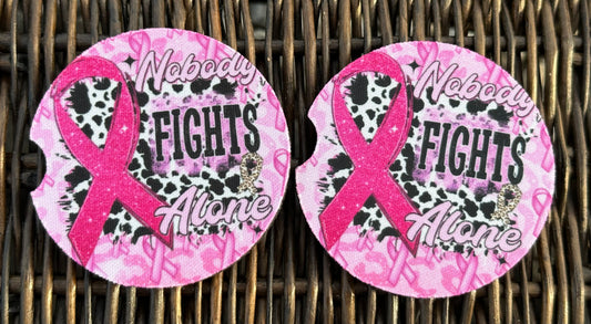 Nobody Fights Alone Car Coasters