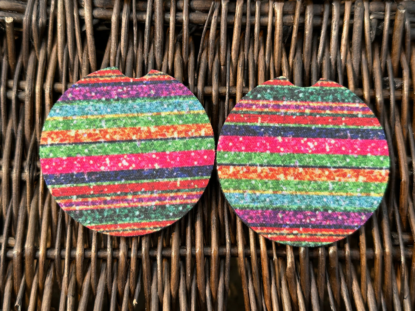 Glitter Serape Car Coasters