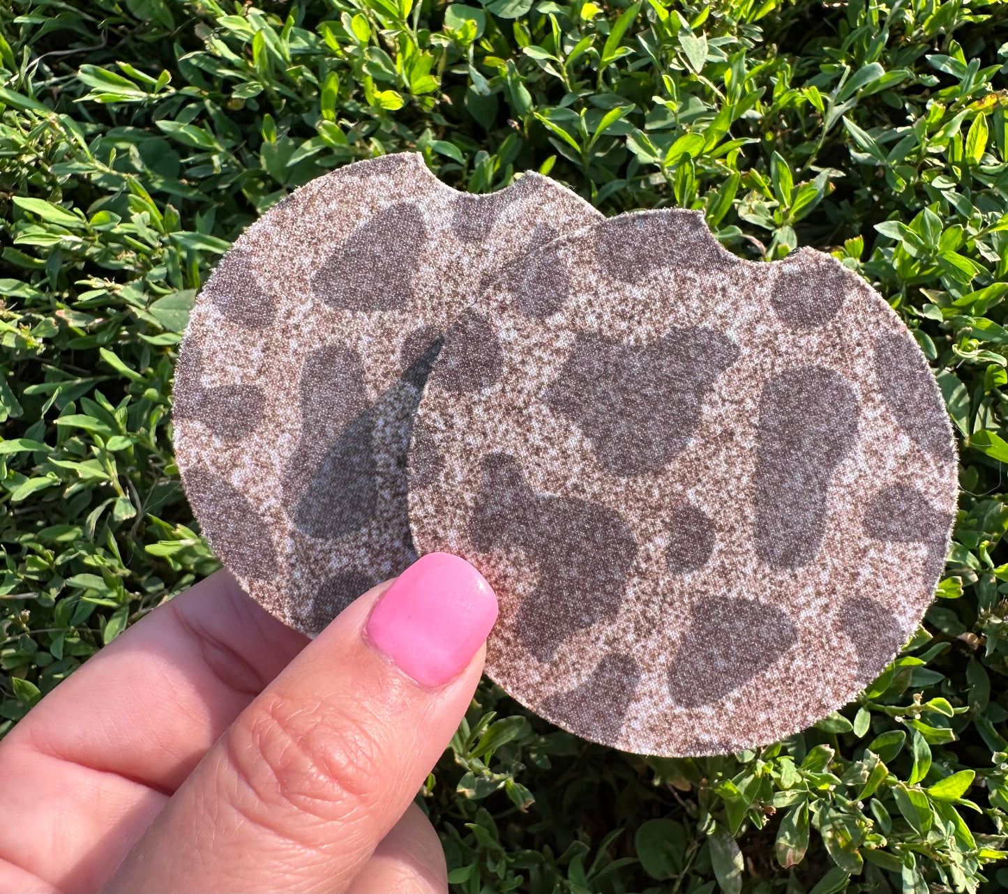 Gold Animal Print Car Coasters