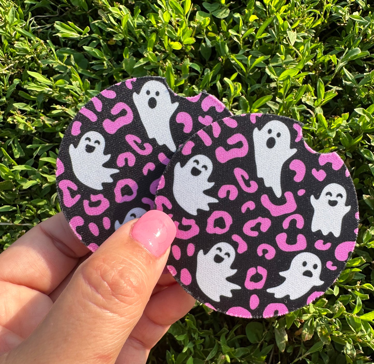 Leopard Print Ghost Car Coasters