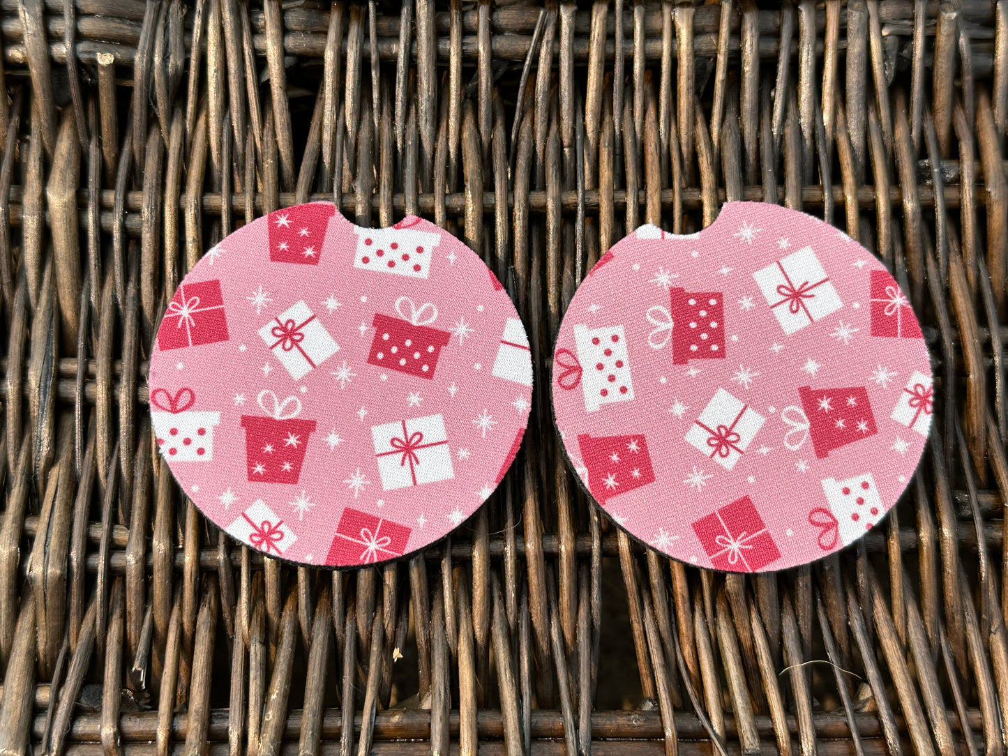 Pink Presents Car Coasters