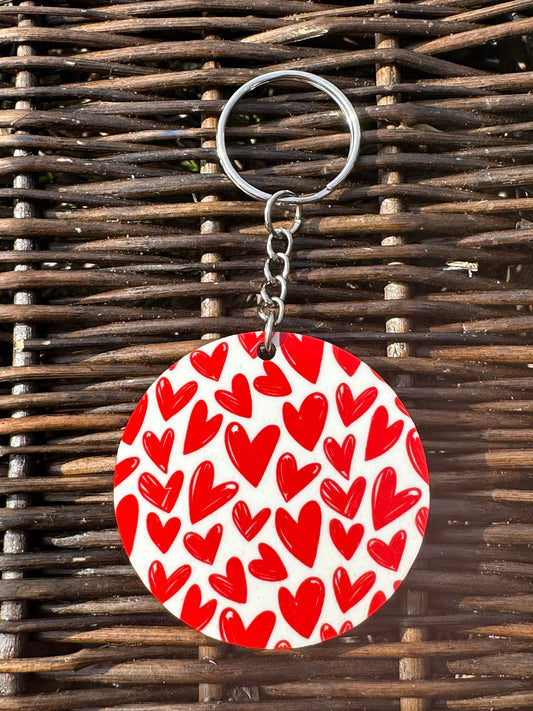 Valentine Red Heart Keychain