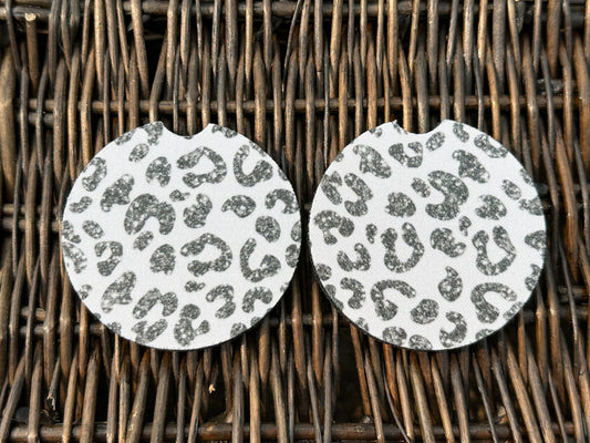 Sparkly Leopard Car Coasters