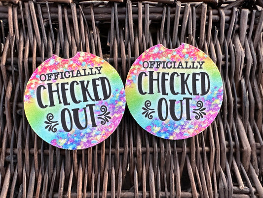 Officially Checked Out Car Coasters