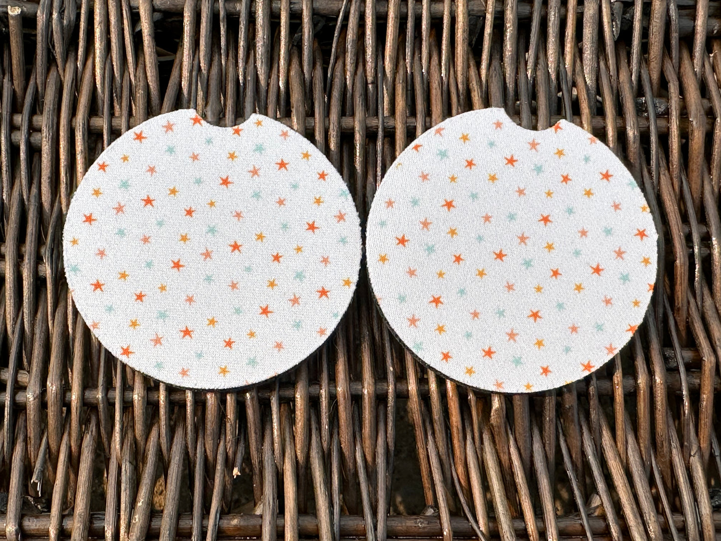 Multi Color Stars Car Coasters