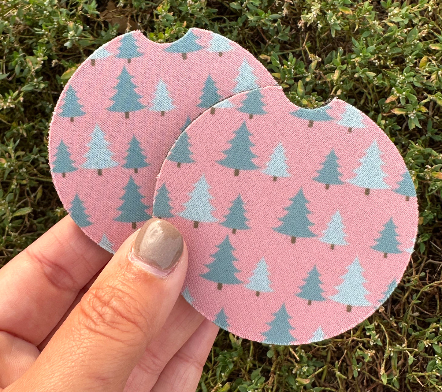 Coral & Mint Car Coasters
