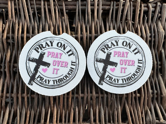 Pray On It Car Coasters