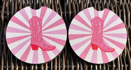 Pink Boot Car Coasters