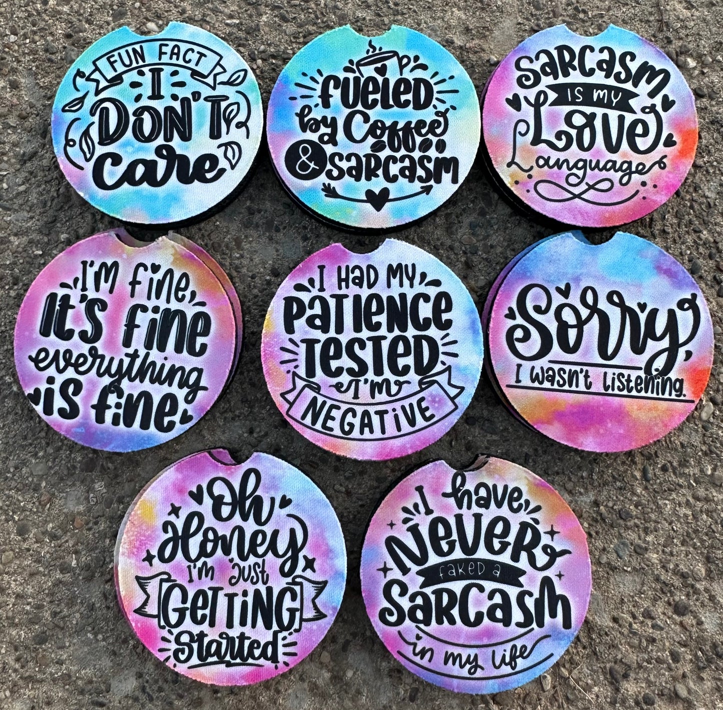 Sarcastic Car Coaster Bundle (8)